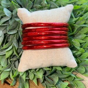Set of 6 Budhagirl All weather bangles - red
